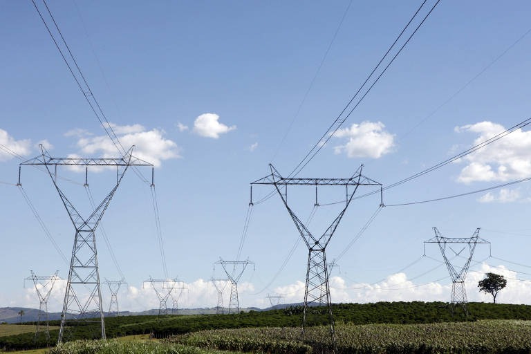 Linhas de transmissão de energia em fazenda de café em Santo Antônio do Jardim (SP) - Paulo Whitaker /REUTERS
