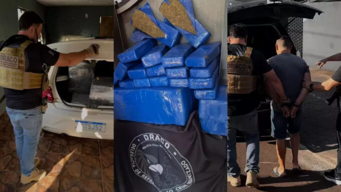 Carro da Prefeitura de Assú é apreendido com mais de 250 kg de drogas e armas em operação