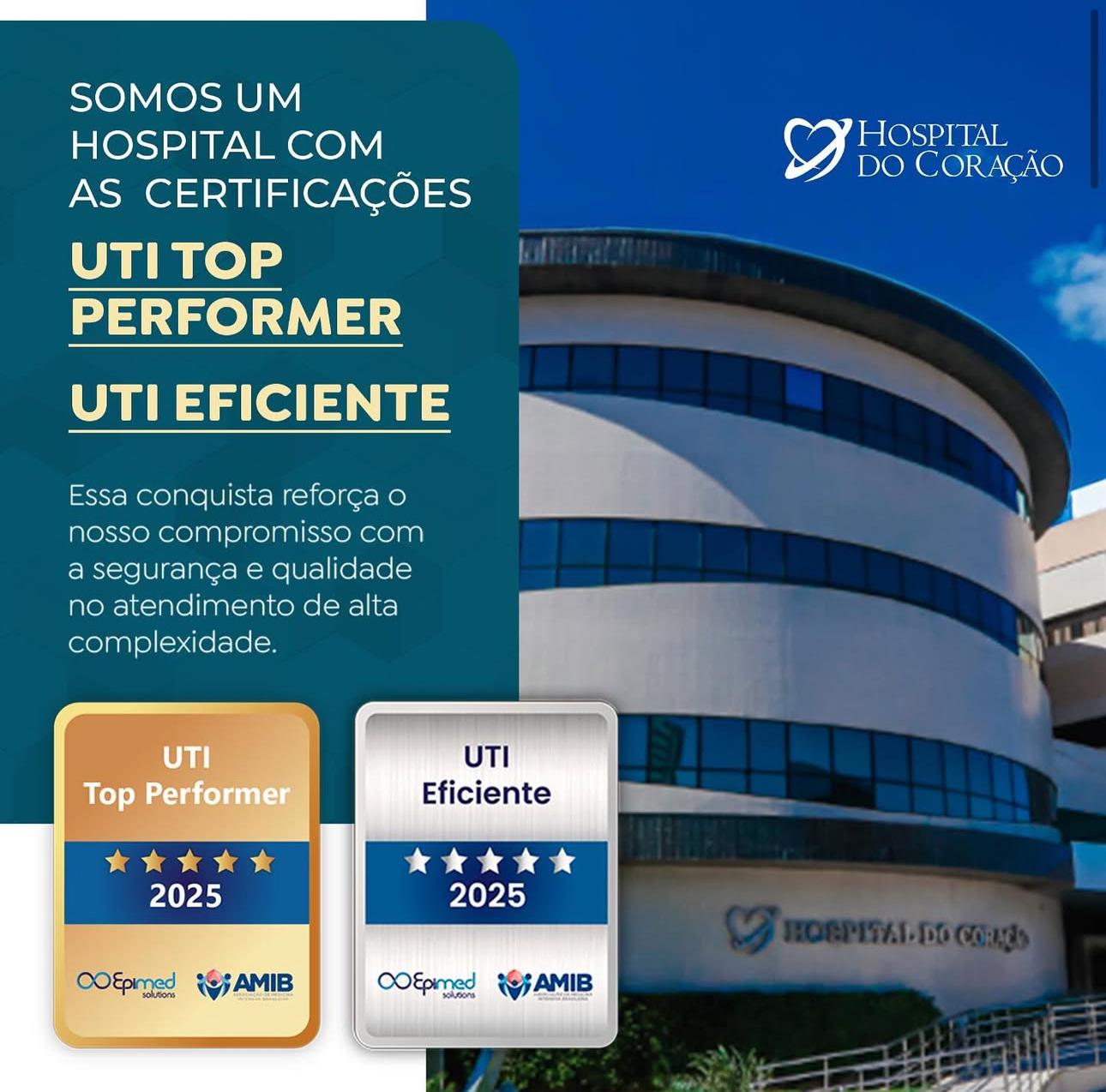 Hospital do Coração conquista certificações nacionais de excelência em UTI