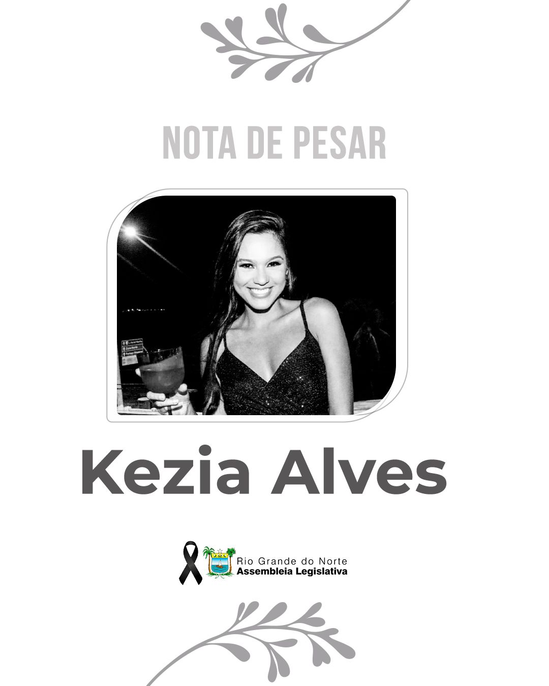 Nota de pesar servidora Kezia Karoliny Alves Tarquino