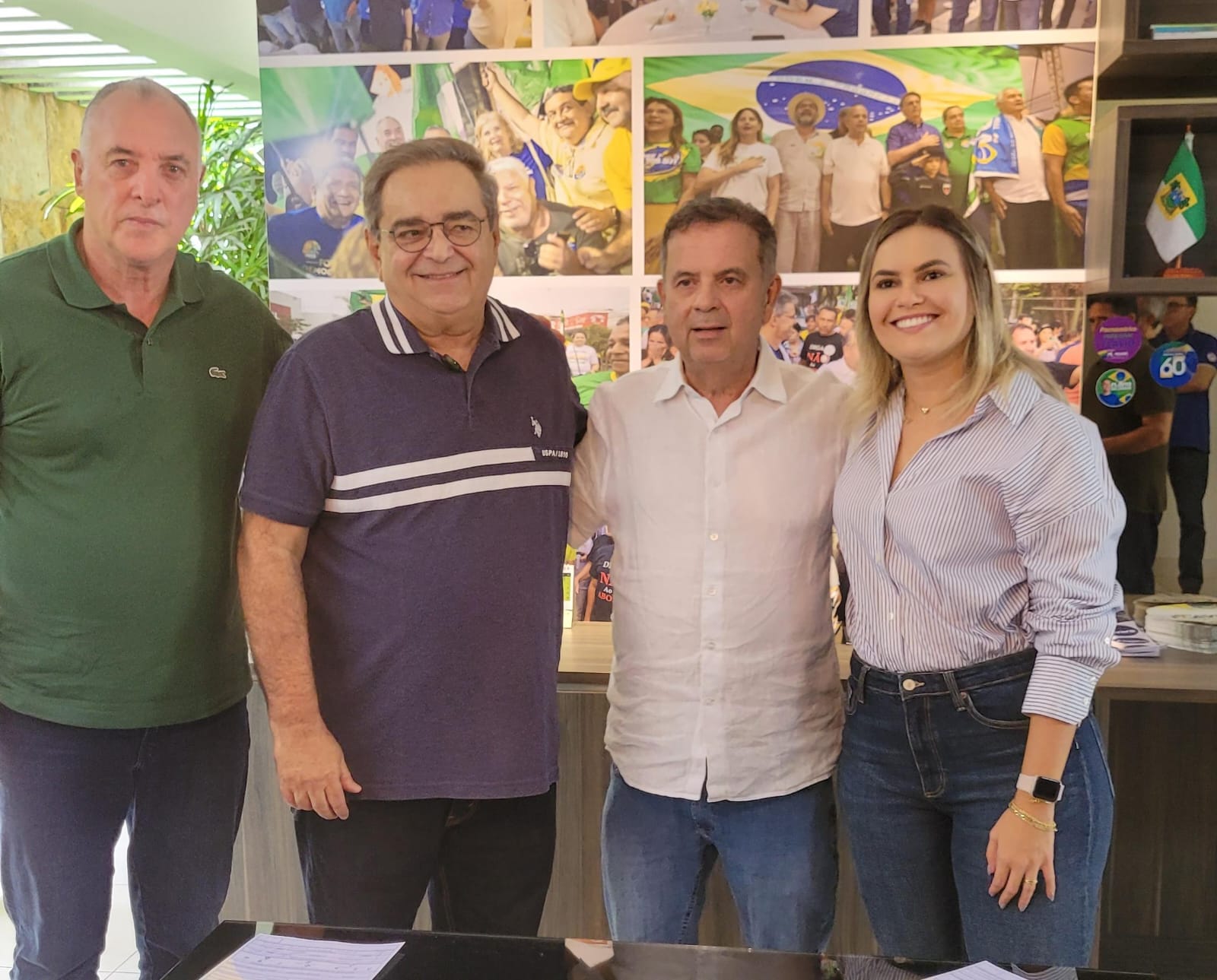 CORONEL HELIO, ALVARO DIAS, ROGÉRIO MARINHO E JOANNA GUERRA NA SEDE DO PL EM NATAL