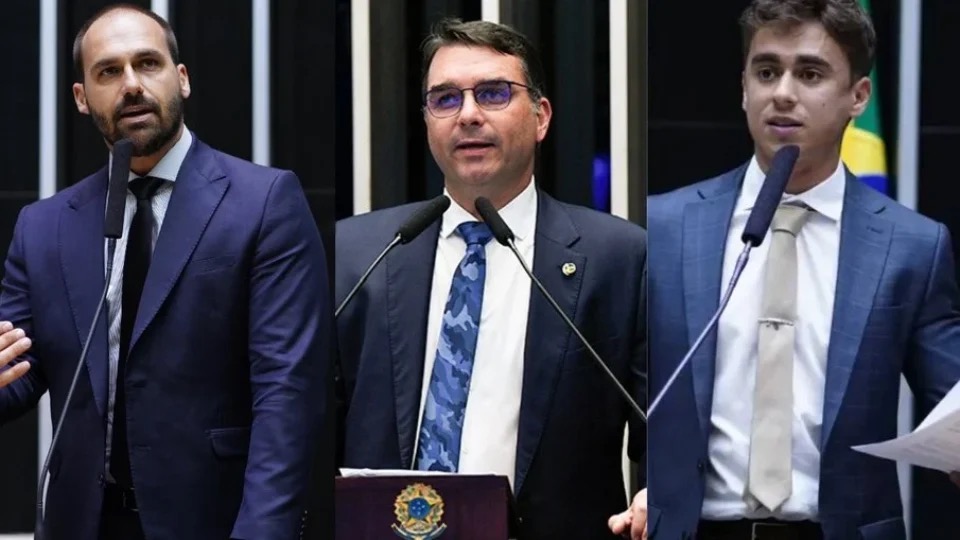 Eduardo Bolsonaro, Flávio Bolsonaro e Nikolas Ferreira