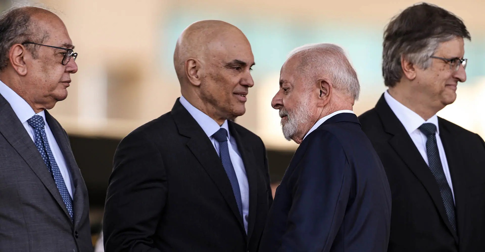 GILMAR MENDES, ALEXANDRE DE MORAES, LULA E PAULO GONET | Foto: Marcelo Camargo/Agência Brasil