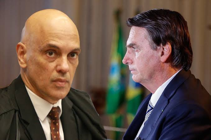 Ministro Alexandre de Moraes rejeitou recurso de Bolsonaro para liberar passaporte (Fotos: ABr e Isac Nóbrega/PR)