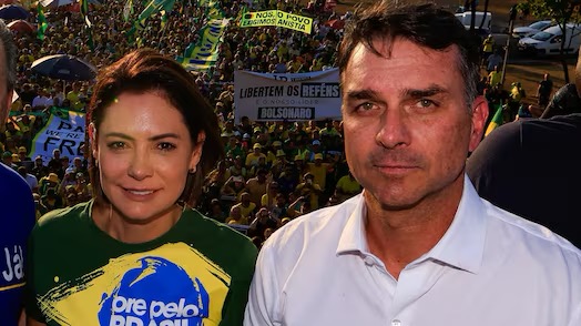 michelle e Flavio Bolsonaro