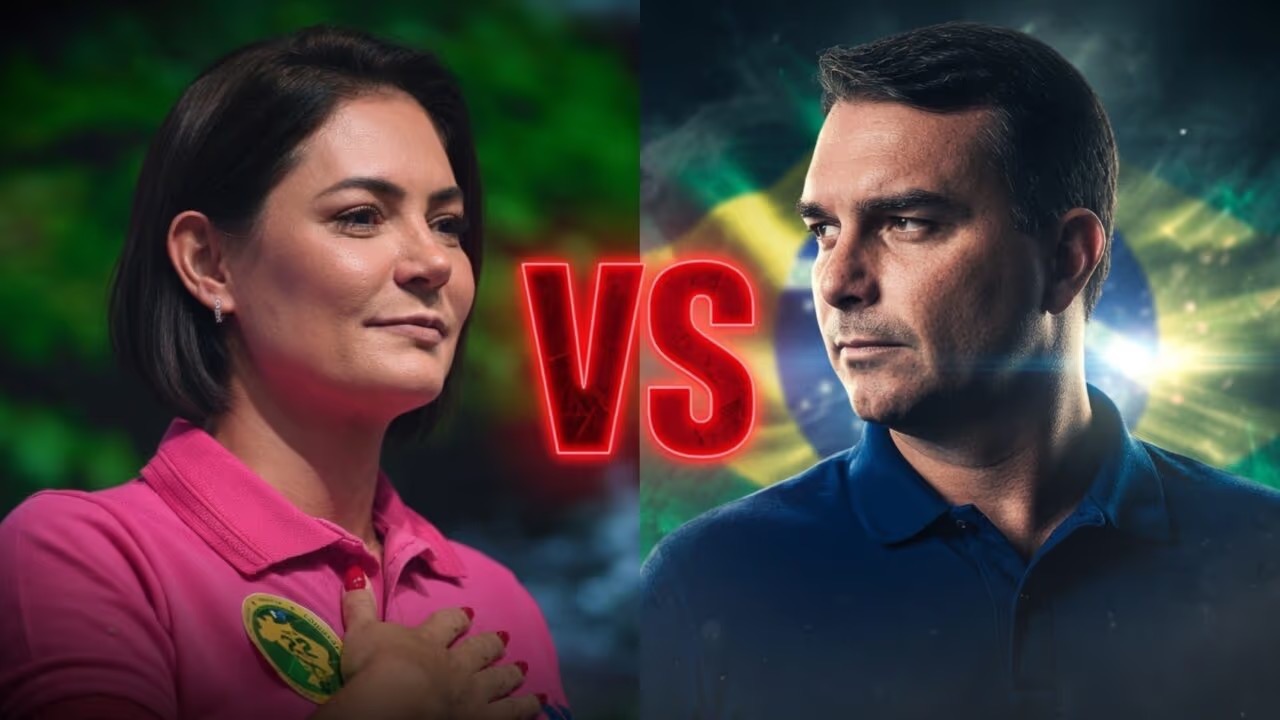 michelle e flávio bolsonaro | metrópoles