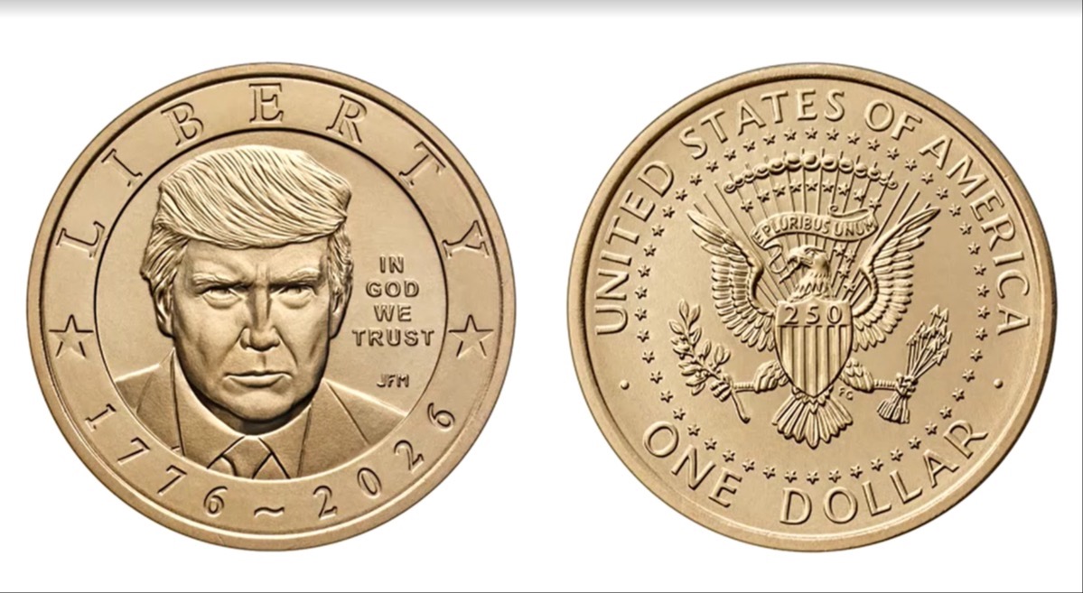 Ilustração da moeda de um dólar com o rosto do presidente americano Donald Trump  • Tesouro dos EUA / Reuters