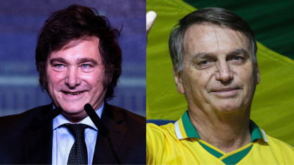 À esquerda, o presidente da Argentina, Javier Milei. À direita, o ex-presidente Jair Bolsonaro (PL)  • Foto 1: Reprodução / Foto 2: FELIPE MARQUES/ZIMEL PRESS/ESTADÃO CONTEÚDO