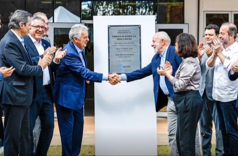 Walfrido dos Mares Guia na inauguração da Biomm, de Vorcaro, agradece ao amigo Lula - Foto: assessoria/PR.