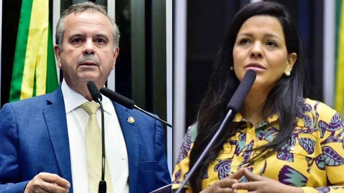 O senador Rogério Marinho (PL-RN) e a vereadora de Fortaleza Priscila Costa (PL)  • Waldemir Barreto/Agência Senado e Zeca Ribeiro/Câmara dos Deputados