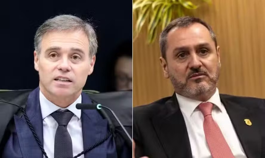 O ministro do STF André Mendonça e Andrei Rodrigues, Diretor-Geral da Polícia Federal — Foto: Luiz Silveira/STF e Brenno Carvalho / Agência O Globo