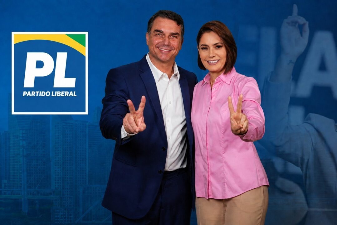 FLÁVIO BOLSONARO E MICHELLE BOLSONARO | Foto: Vittor Sales