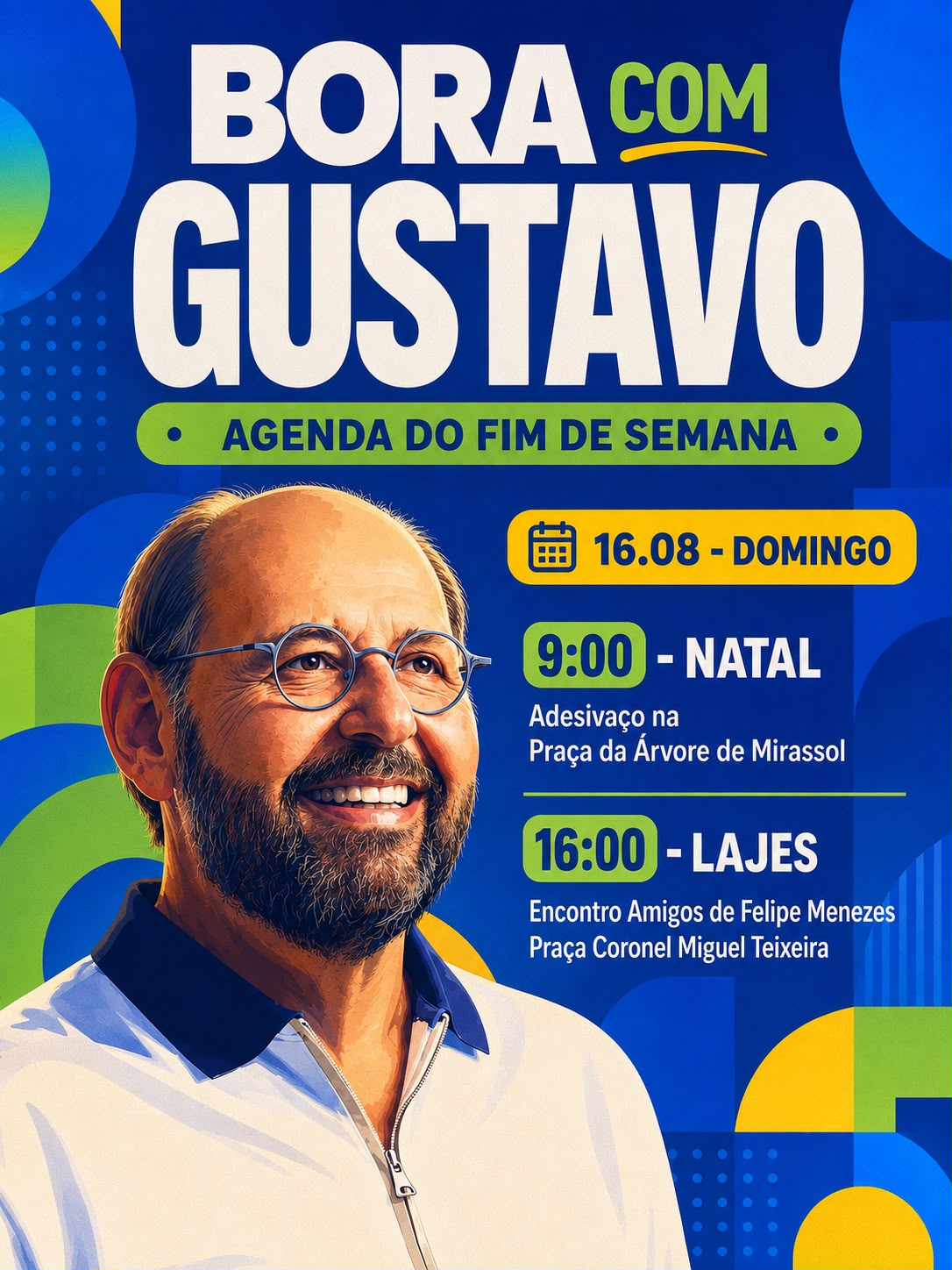 Gustavo Carvalho dará largada à campanha com agendas em Natal e Lajes neste domingo