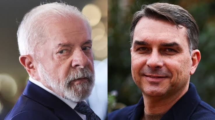 Lula e Flávio Bolsonaro 