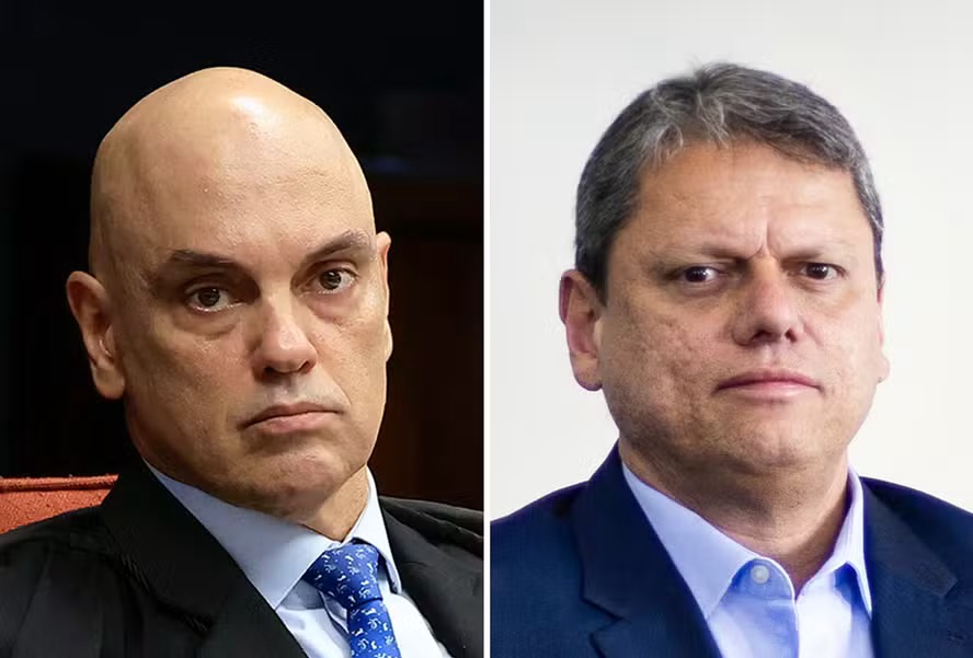 Alexandre de Moraes e Tarcísio de Freitas — Foto: Montagem: O GLOBO