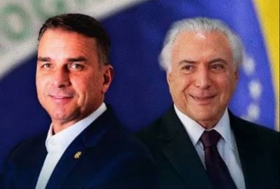 Flávio Bolsonaro e Michel Temer