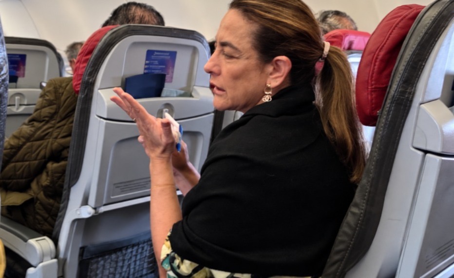 Senadora Soraya Thronicke durante viagem. (Foto: MSemBrasília).