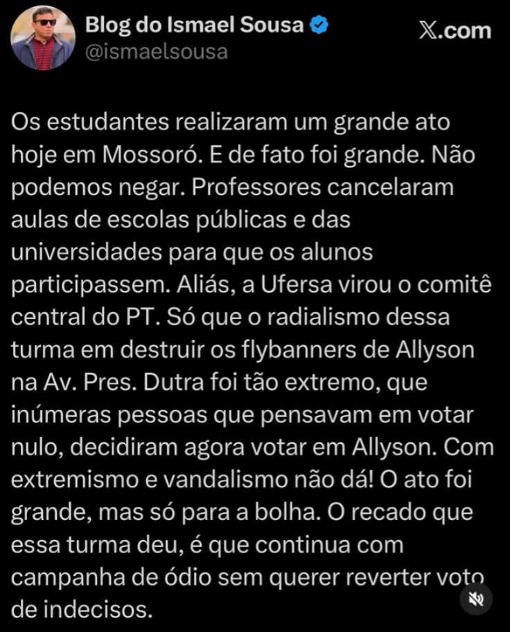 A campanha de ódio da turma da UFERSA