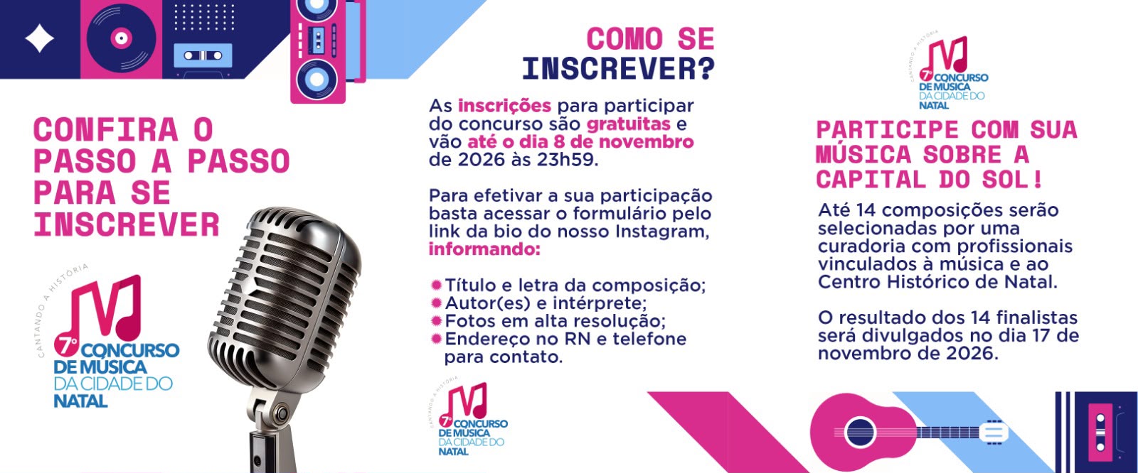 7º Concurso de Música da Cidade do Natal oferece R$ 20 mil em prêmios