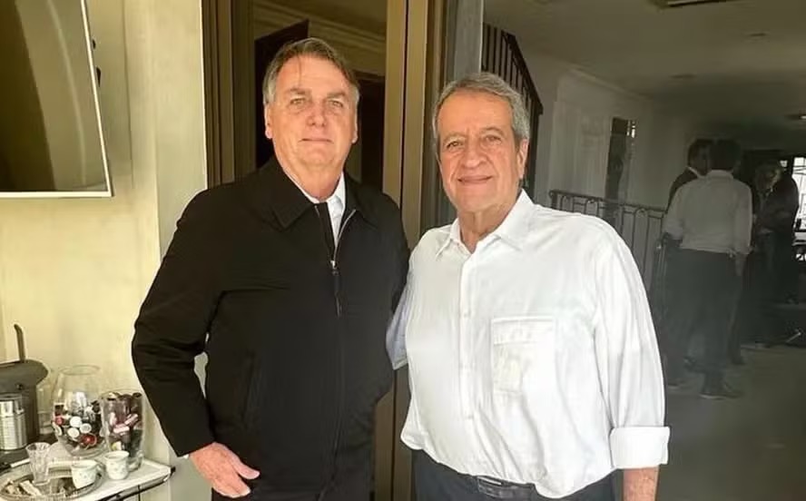 Jair Bolsonaro e Valdemar Costa Neto em São Paulo antes da decisão juudicial — Foto: Reprodução