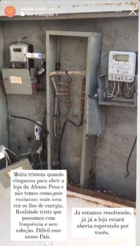 Bandidos roubam fios de energia e impedem loja na Afonso Pena de funcionar