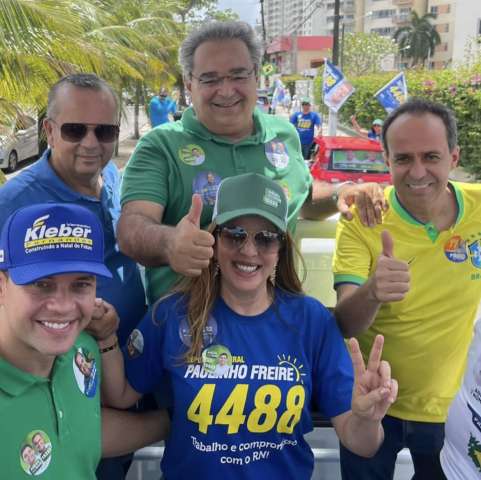 Fabio Dantas, Álvaro Dias e Rogério Marinho participam de grande carreata pelas ruas de Natal
